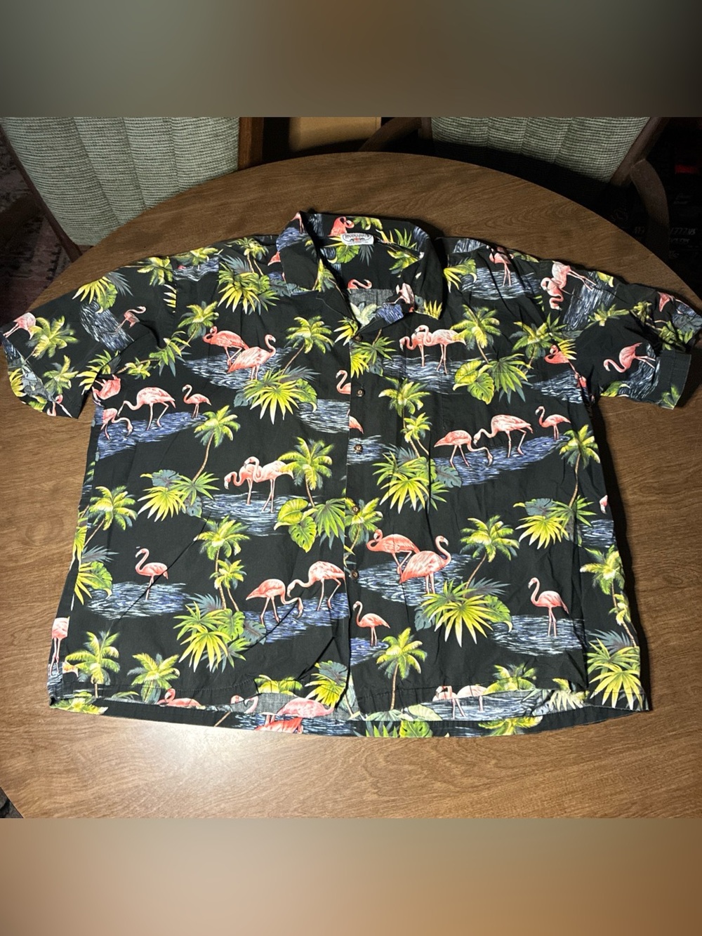Pacific Legend Men's Hawaiian Shirt Flamingo 4XL Button Up Short Sleeve
